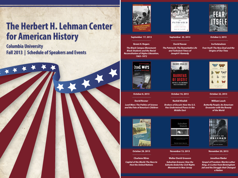 Herbert H. Lehman Center for American History, Fall 2013 Schedule of Speakers and Events